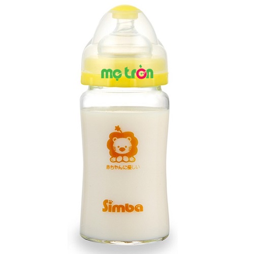 Bình sữa Simba hồ lô cổ rộng thủy tinh 240ml S6905 cho bé