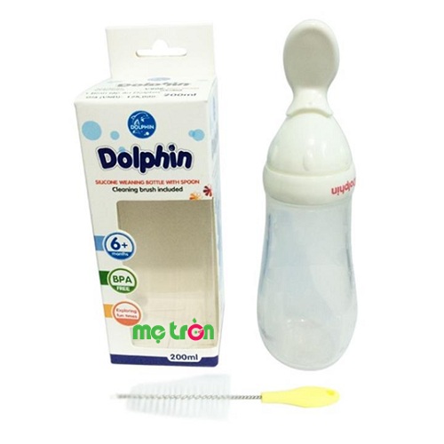 Bình tập ăn silicon Dolphin 125ml chất liệu an toàn