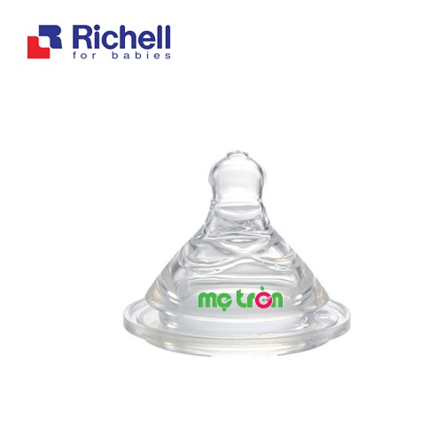 - Núm ti cổ rộng cắt X (3m+) Richell RC98149 làm từ chất liệu silicone cao cấp, an toàn.
- Sản phẩm có độ đàn hồi và co giãn tốt.
- Thiết kế van thông khí tiện lợi.
